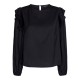 Black blouse with ruffles 